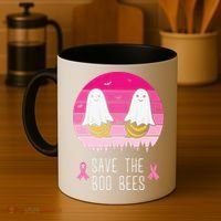 Save The Bbo Bees Breast Cancer Awareness Coffee Mug thumb 4