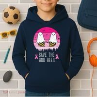 Save The Bbo Bees Breast Cancer Awareness Kids Hoodie thumb 2