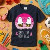 Save The Bbo Bees Breast Cancer Awareness Kids T-Shirt thumb 3