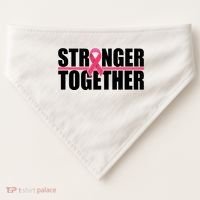 Stronger Together Breast Cancer Awareness USA-Made Doggie Bandana thumb 0