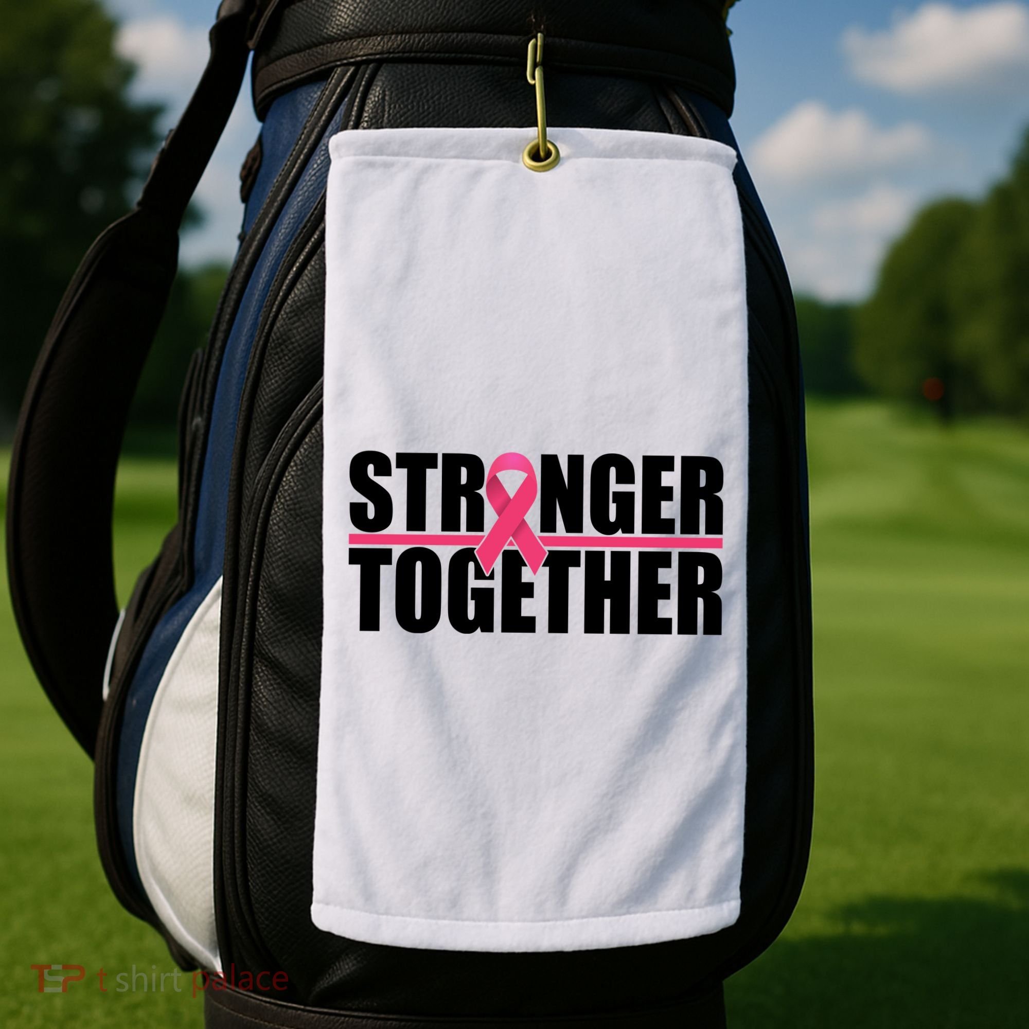 Stronger Together Breast Cancer Awareness Golf Towel