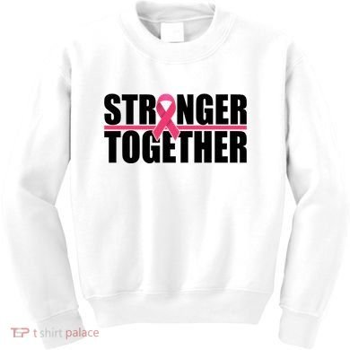 Stronger Together Breast Cancer Awareness Kids Sweatshirt