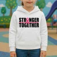 Stronger Together Breast Cancer Awareness Kids Hoodie thumb 3