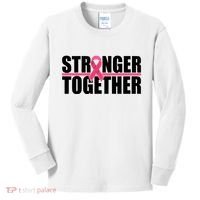 Stronger Together Breast Cancer Awareness Kids Long Sleeve Shirt thumb 0