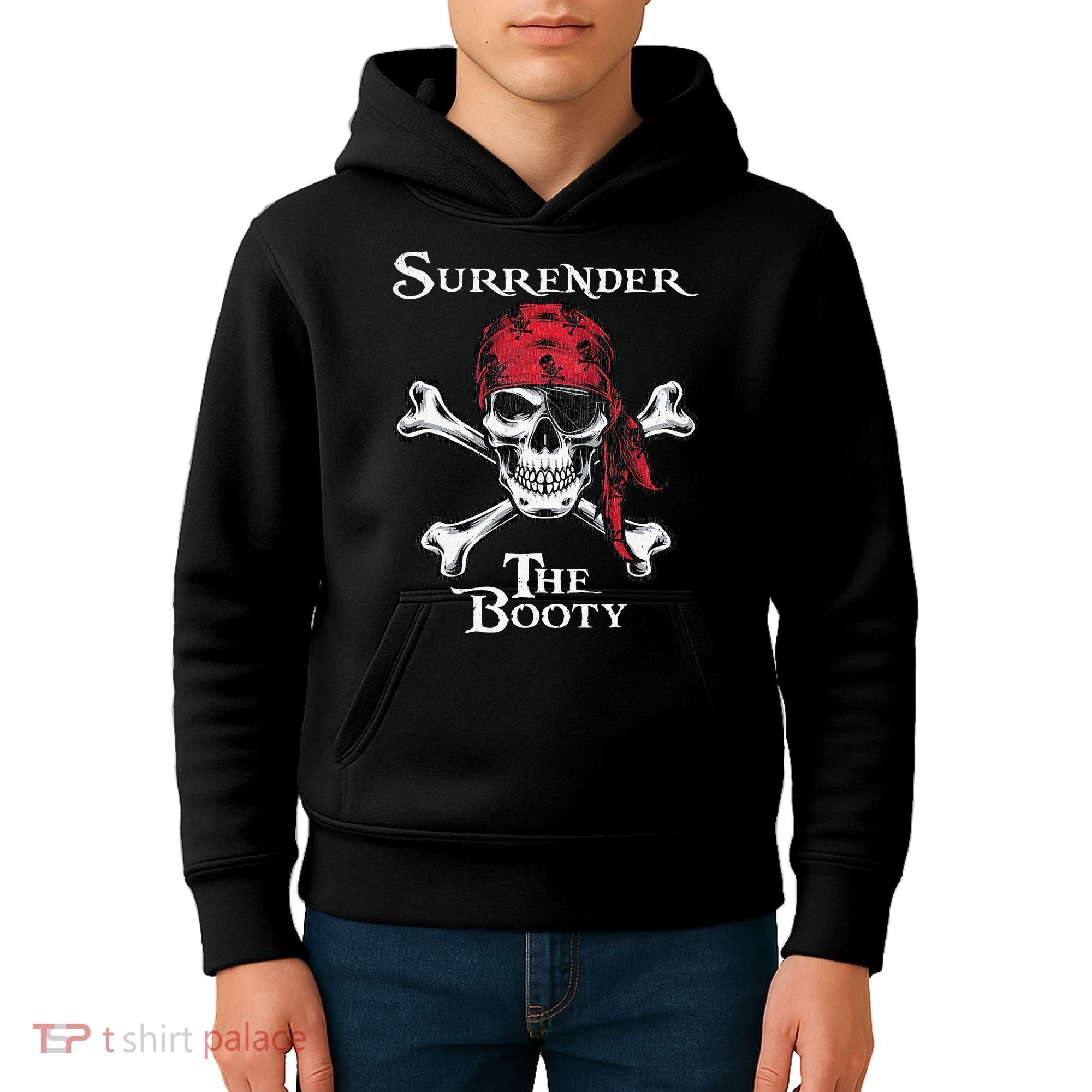 Surrender The Booty Pirate Festival Kids Hoodie