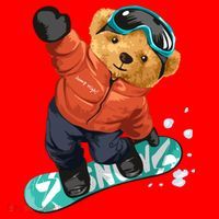 Snowboarding Teddy Bear | Funny Gifts For Snowboarders Santa Hat thumb 1