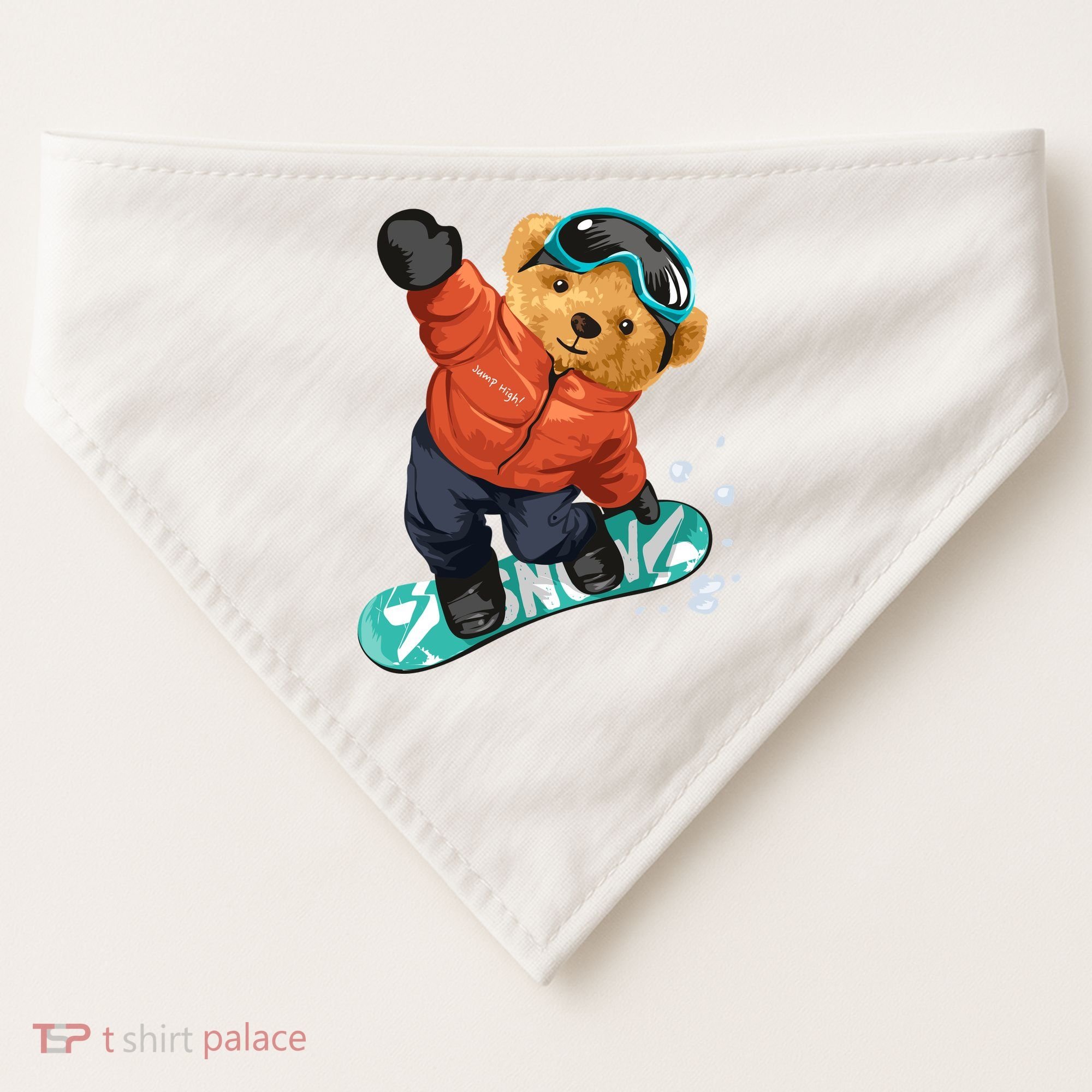 Snowboarding Teddy Bear | Funny Gifts For Snowboarders USA-Made Doggie Bandana