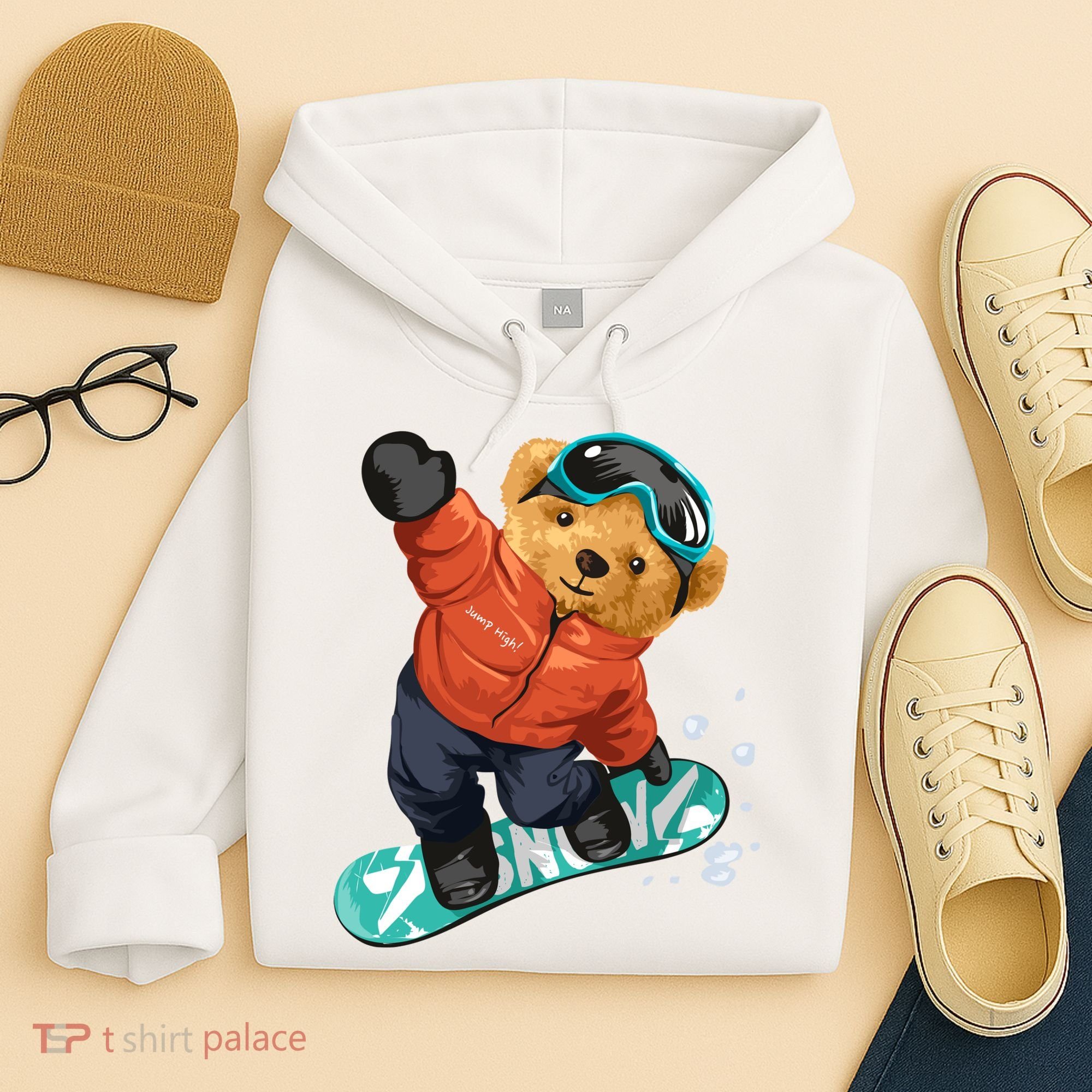 Snowboarding Teddy Bear | Funny Gifts For Snowboarders Hoodie