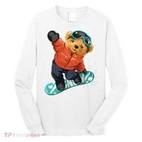 Snowboarding Teddy Bear | Funny Gifts For Snowboarders Long Sleeve Shirt thumb 0