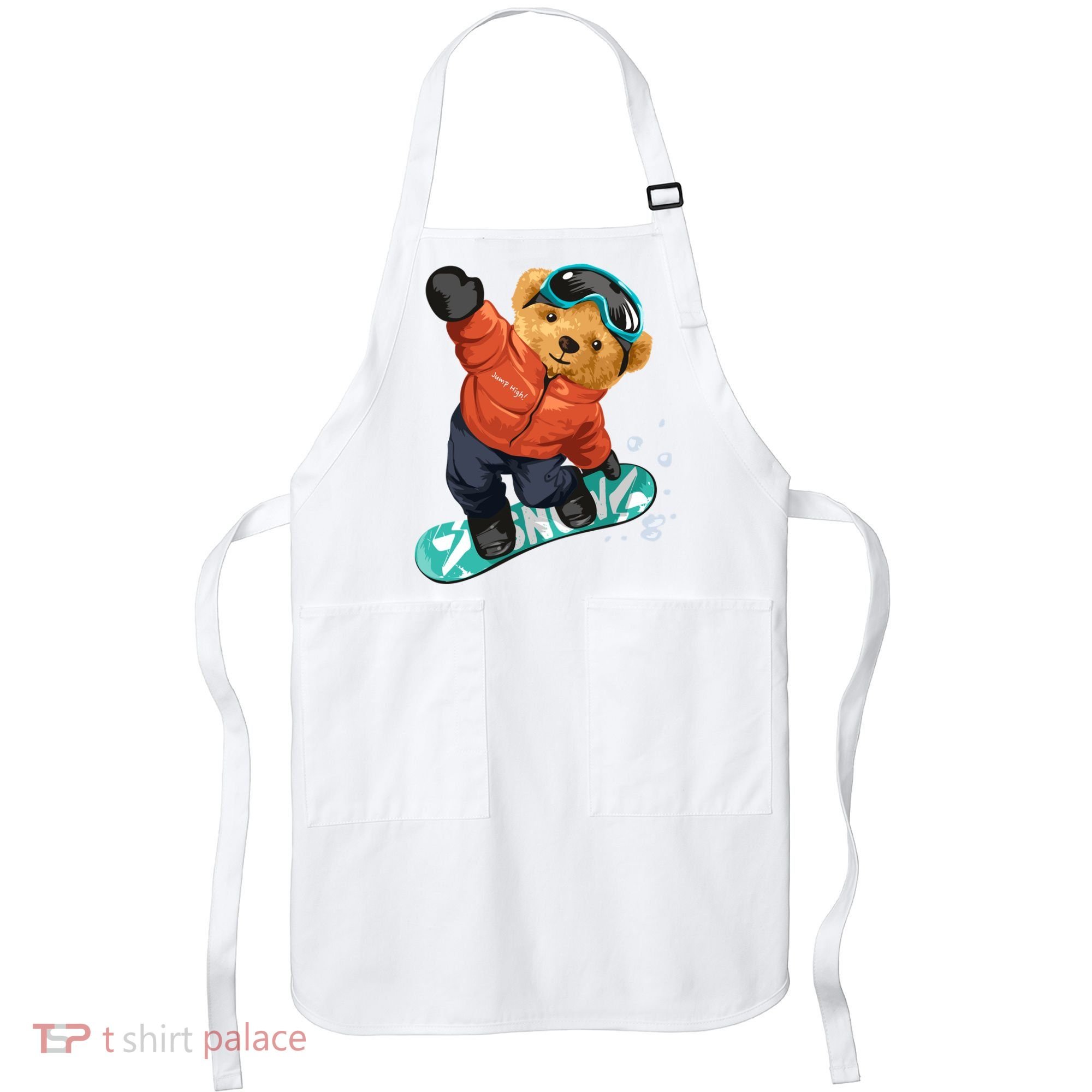 Snowboarding Teddy Bear | Funny Gifts For Snowboarders Apron