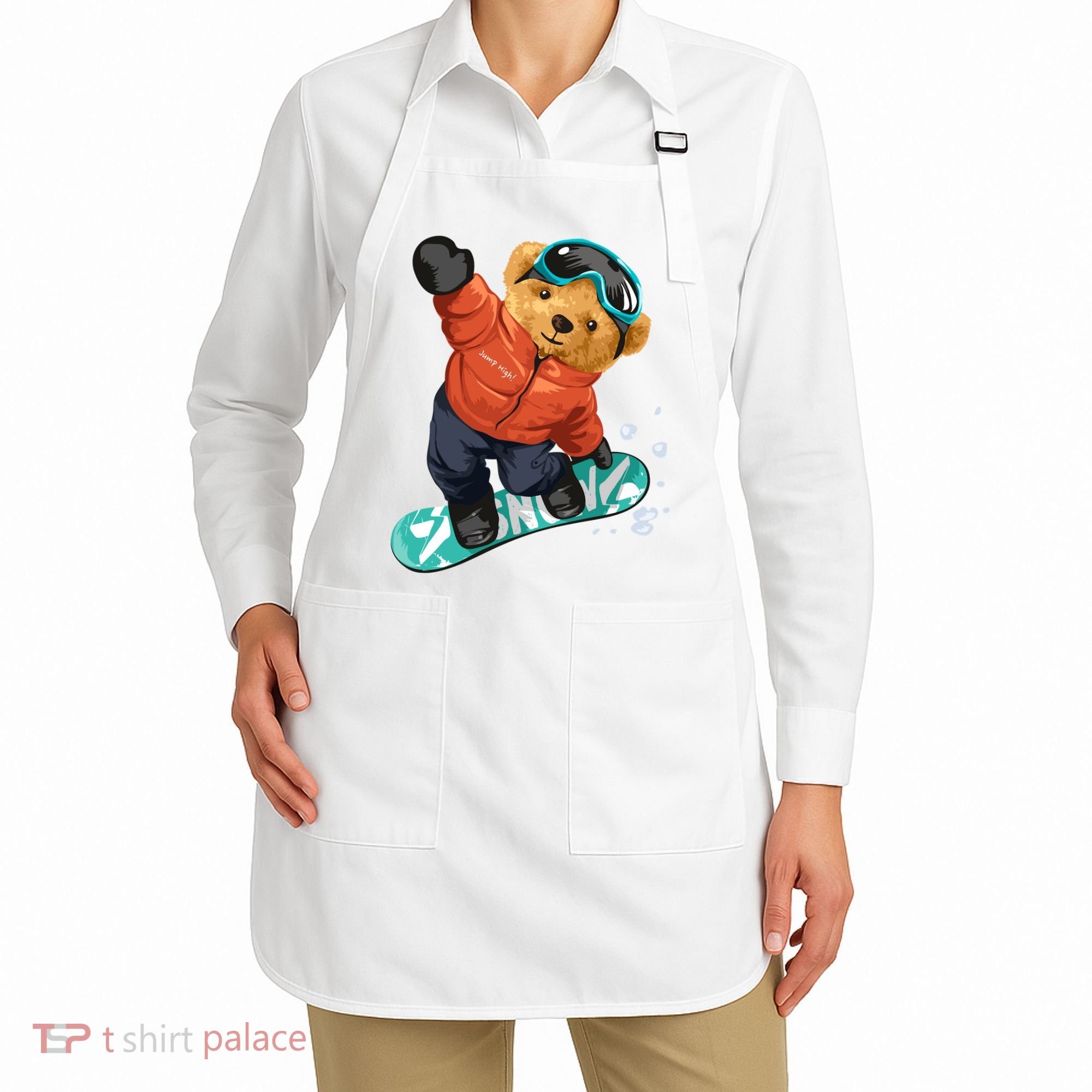Snowboarding Teddy Bear | Funny Gifts For Snowboarders Apron