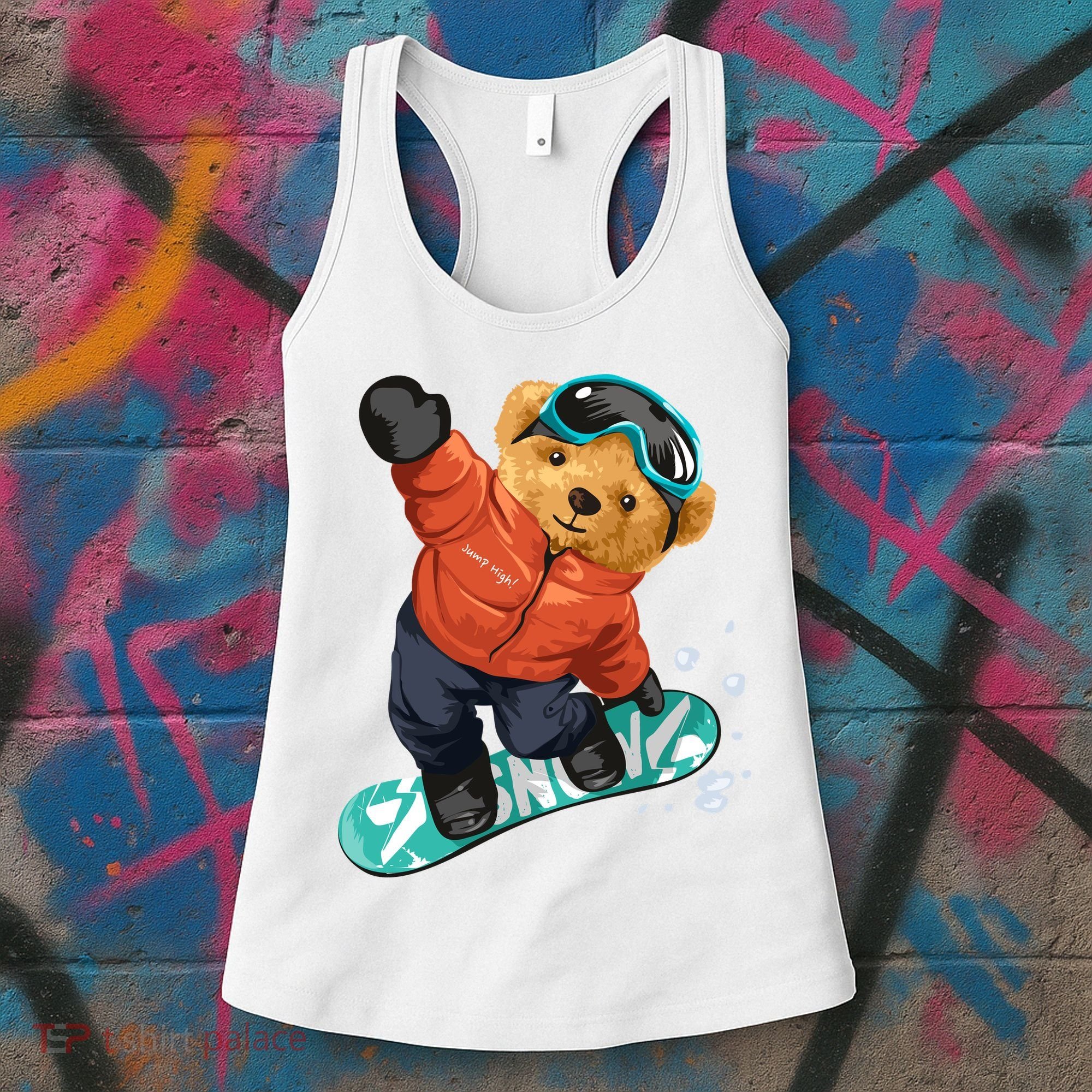Snowboarding Teddy Bear | Funny Gifts For Snowboarders Women's Tank Top