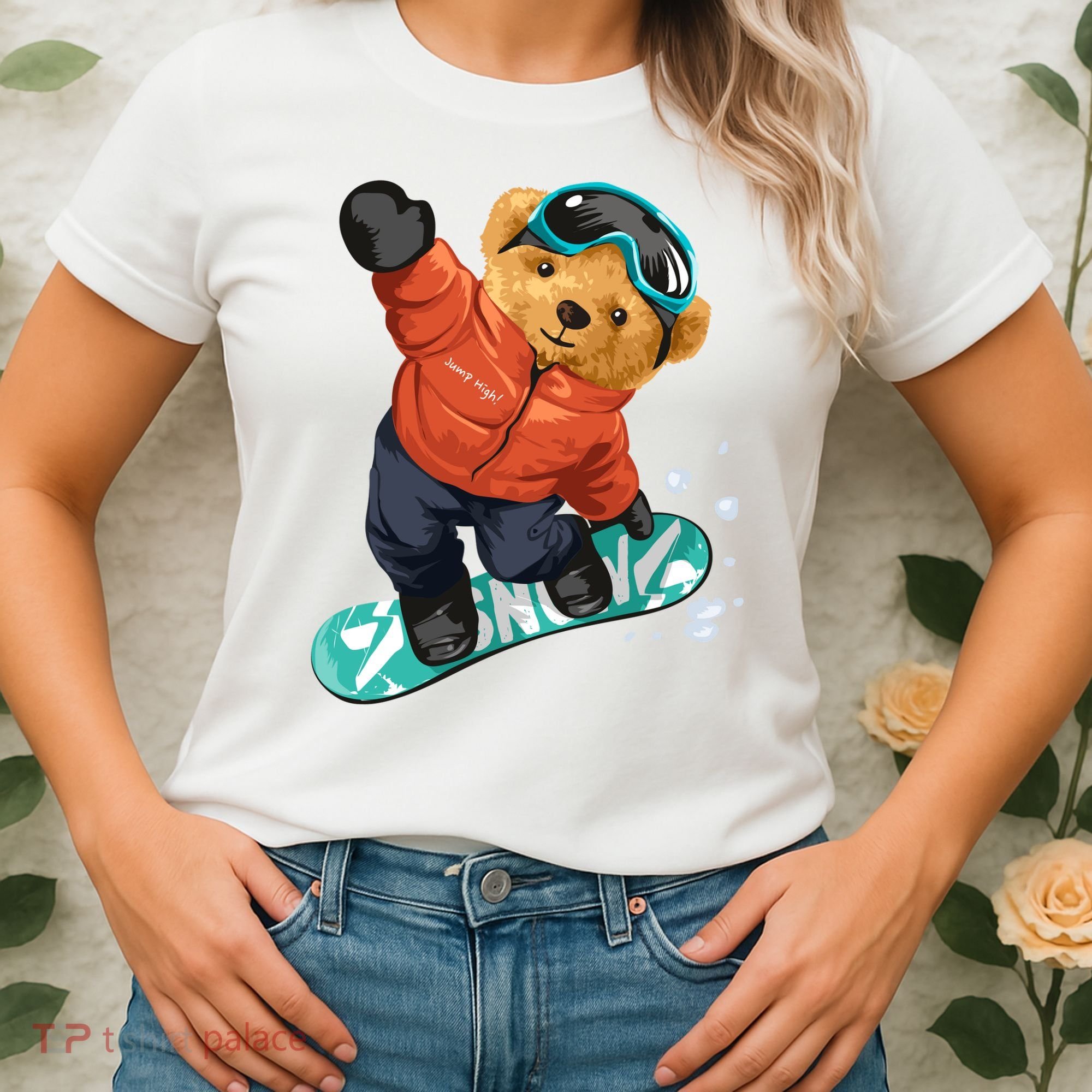 Snowboarding Teddy Bear | Funny Gifts For Snowboarders Women's T-Shirt