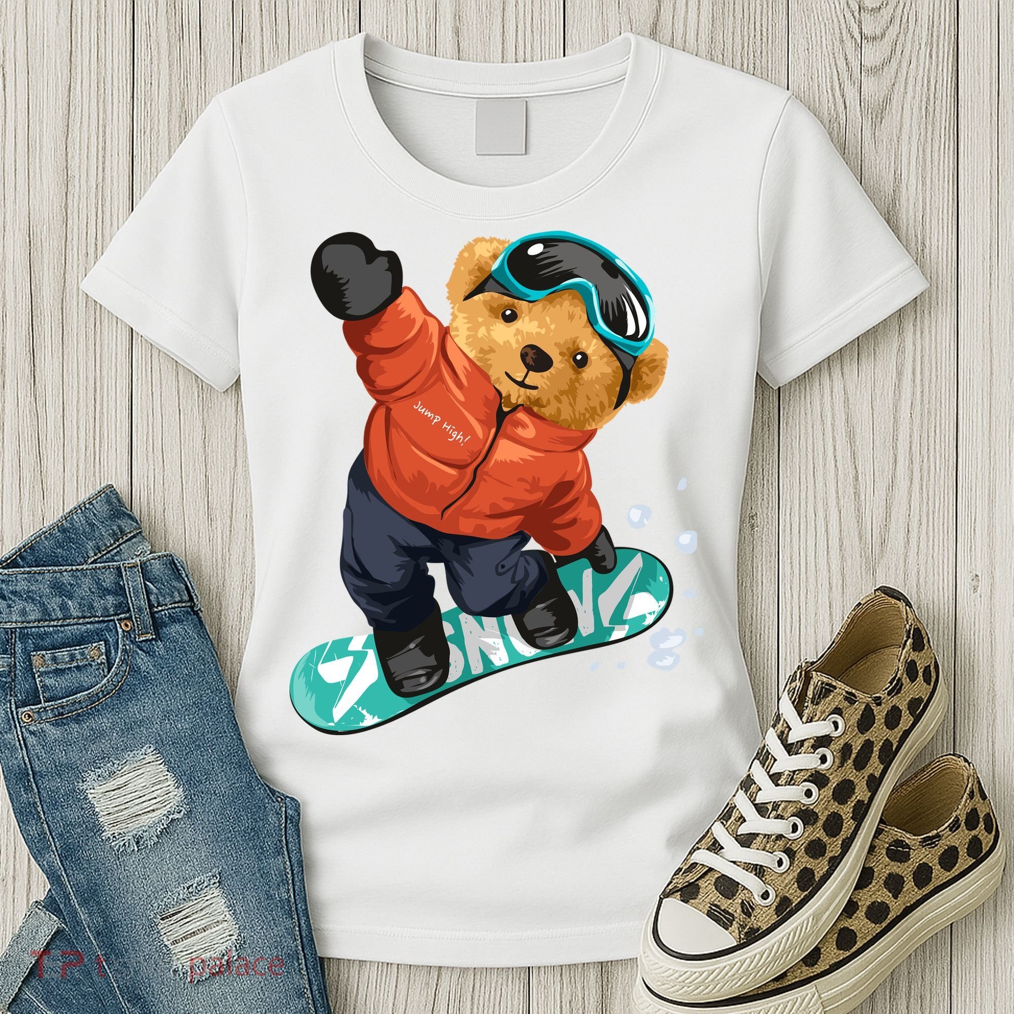 Snowboarding Teddy Bear | Funny Gifts For Snowboarders Women's T-Shirt