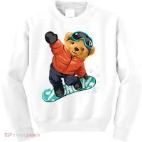 Snowboarding Teddy Bear | Funny Gifts For Snowboarders Kids Sweatshirt thumb 0