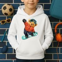 Snowboarding Teddy Bear | Funny Gifts For Snowboarders Kids Hoodie thumb 2