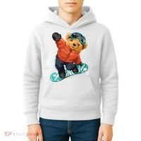 Snowboarding Teddy Bear | Funny Gifts For Snowboarders Kids Hoodie thumb 4