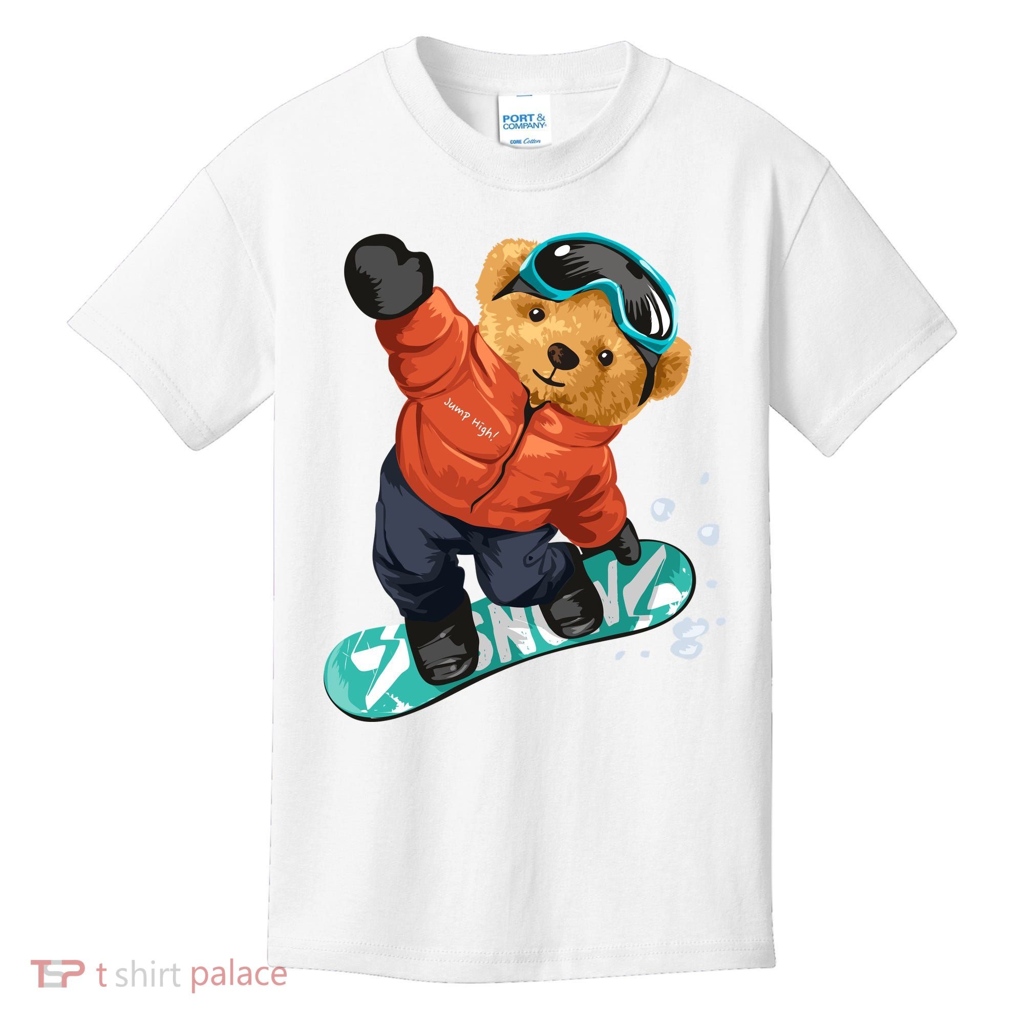 Snowboarding Teddy Bear | Funny Gifts For Snowboarders Kids T-Shirt