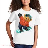 Snowboarding Teddy Bear | Funny Gifts For Snowboarders Kids T-Shirt thumb 2