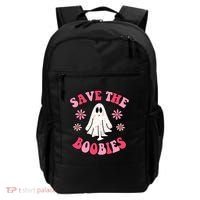 Save The Boobies Breast Cancer Groovy Ghost Backpack thumb 0