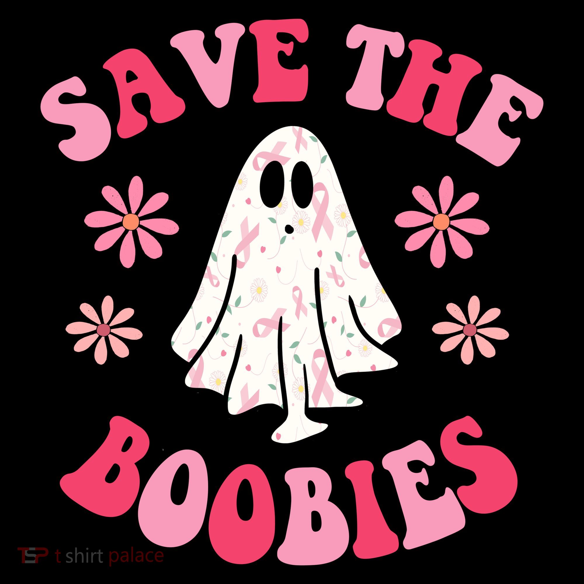 Save The Boobies Breast Cancer Groovy Ghost Coffee Mug