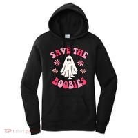 Save The Boobies Breast Cancer Groovy Ghost Women's Hoodie thumb 0