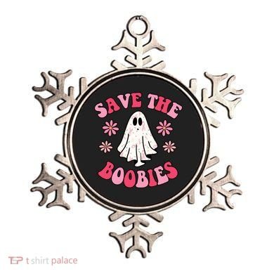 Save The Boobies Breast Cancer Groovy Ghost Ornament