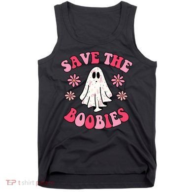 Save The Boobies Breast Cancer Groovy Ghost Tank Top