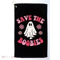 Save The Boobies Breast Cancer Groovy Ghost Golf Towel thumb 0