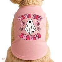 Save The Boobies Breast Cancer Groovy Ghost Doggie Tank thumb 0
