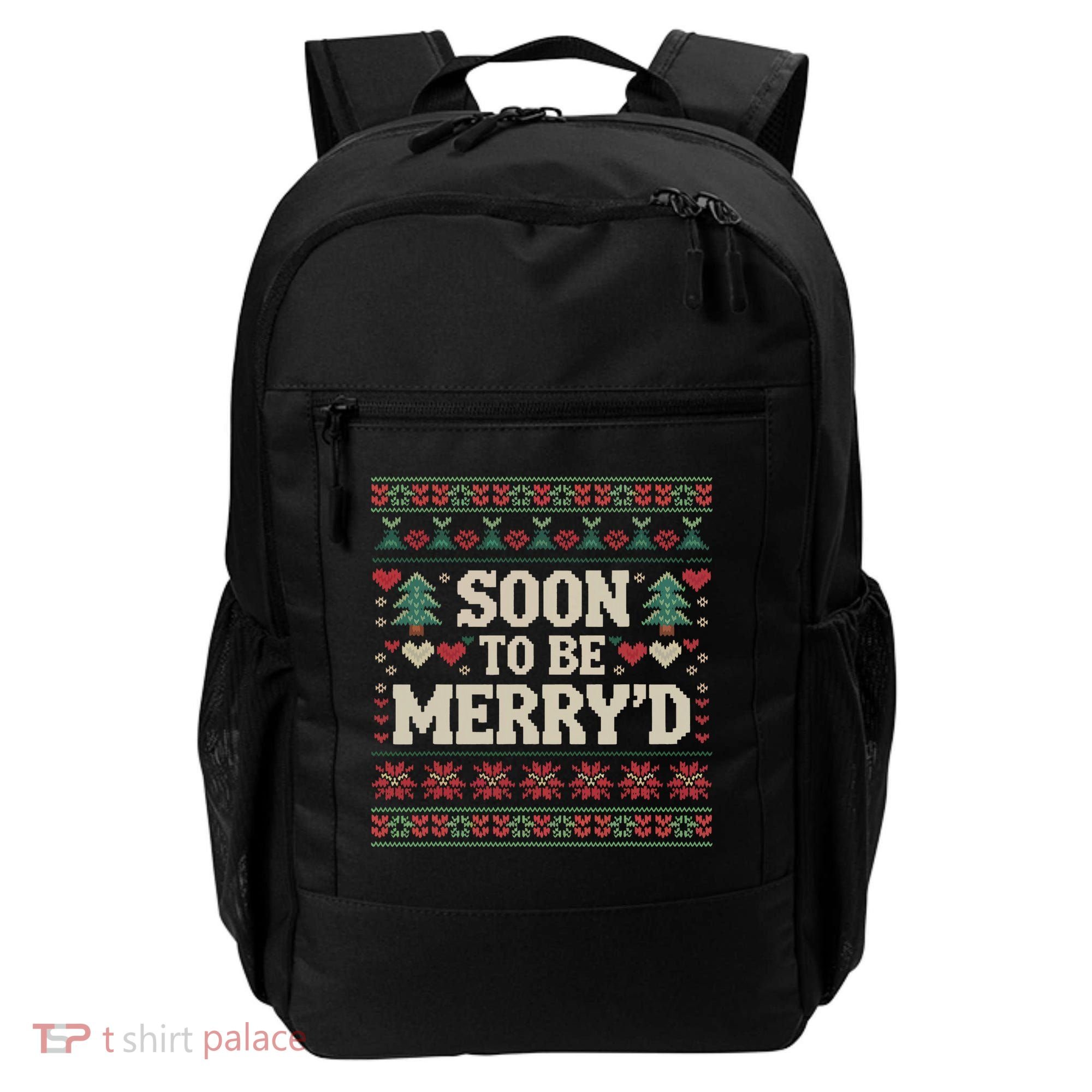 Soon To Be MerryD Engaged Couples Matching Ugly Christmas Backpack