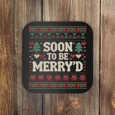 Soon To Be MerryD Engaged Couples Matching Ugly Christmas Coaster