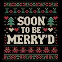 Soon To Be MerryD Engaged Couples Matching Ugly Christmas Women's Hoodie thumb 2