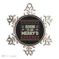 Soon To Be MerryD Engaged Couples Matching Ugly Christmas Ornament thumb 0