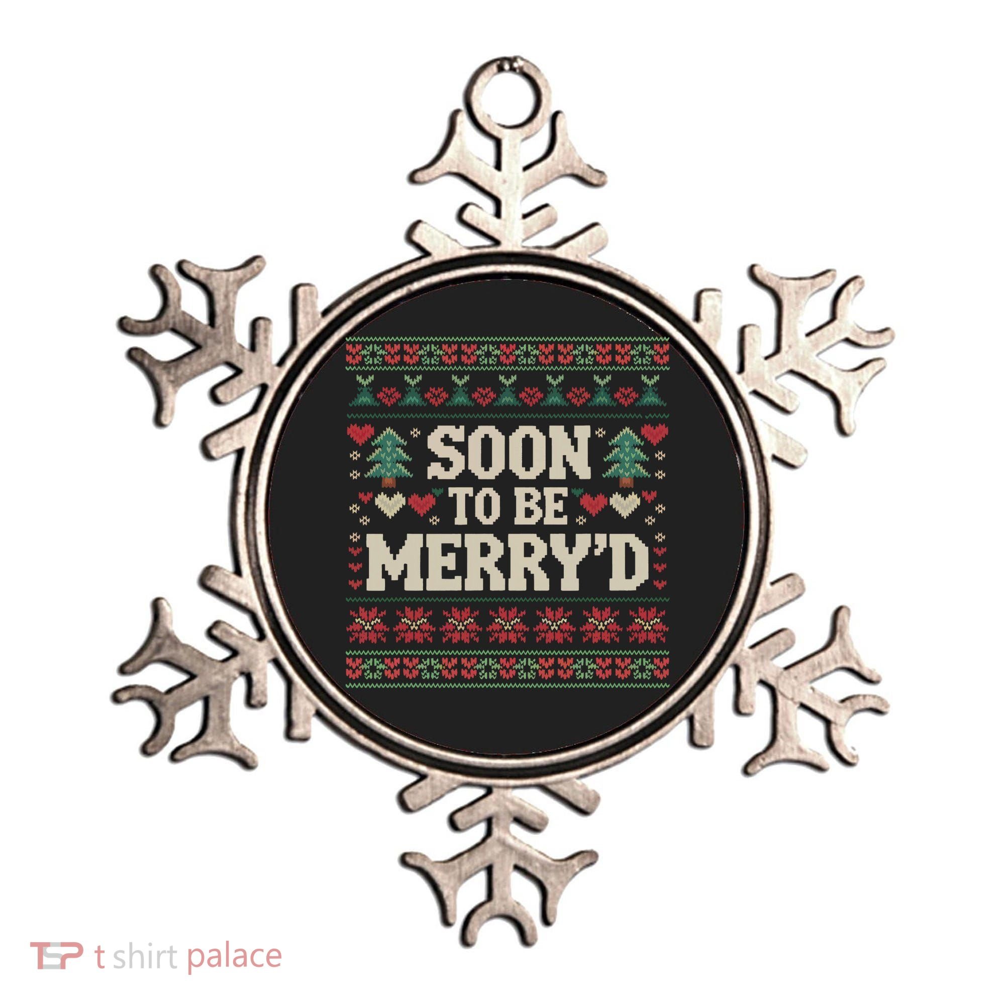 Soon To Be MerryD Engaged Couples Matching Ugly Christmas Ornament