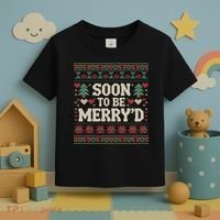 Soon To Be MerryD Engaged Couples Matching Ugly Christmas Toddler T-Shirt thumb 3