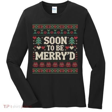 Soon To Be MerryD Engaged Couples Matching Ugly Christmas Women's Long Sleeve Shirt
