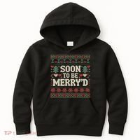 Soon To Be MerryD Engaged Couples Matching Ugly Christmas Kids Hoodie thumb 0