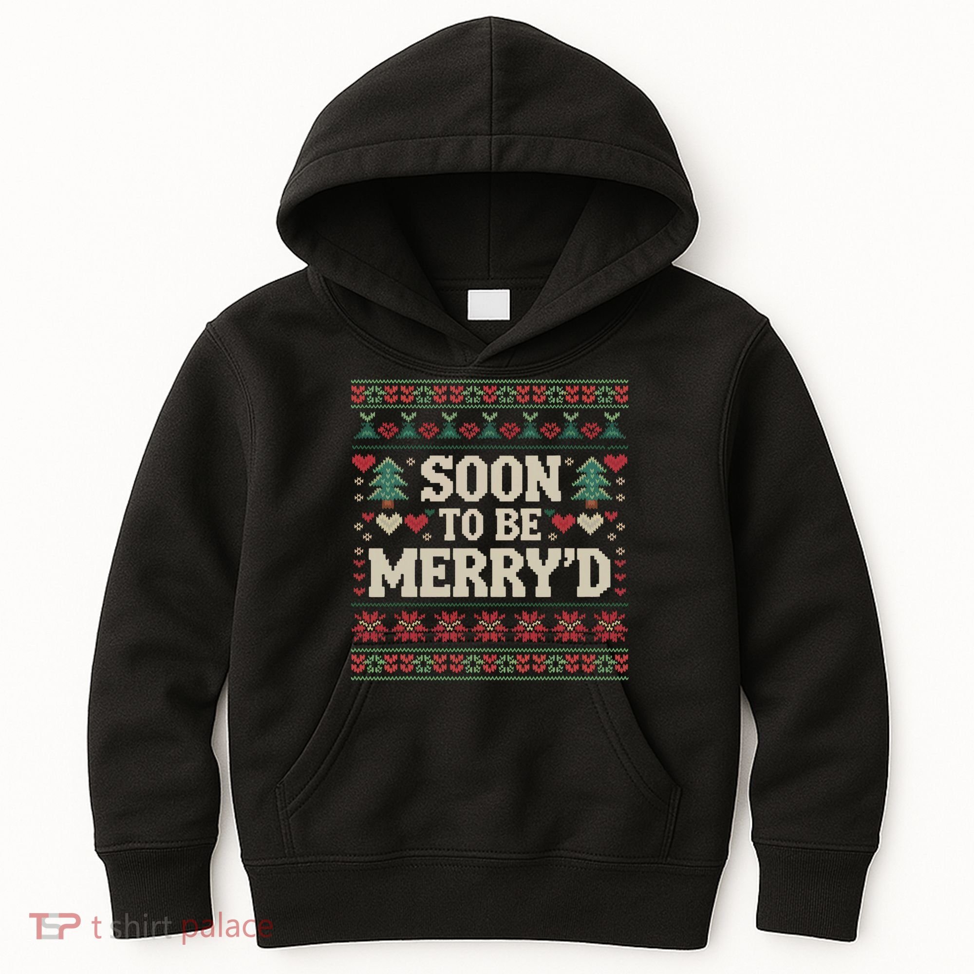 Soon To Be MerryD Engaged Couples Matching Ugly Christmas Kids Hoodie
