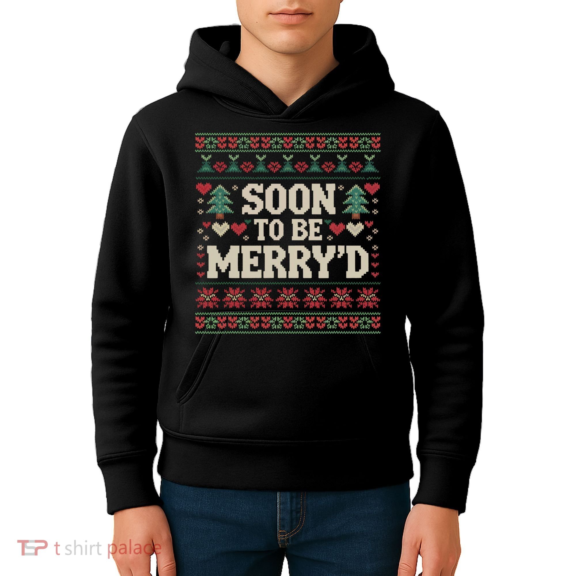 Soon To Be MerryD Engaged Couples Matching Ugly Christmas Kids Hoodie