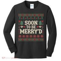Soon To Be MerryD Engaged Couples Matching Ugly Christmas Kids Long Sleeve Shirt thumb 0