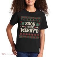 Soon To Be MerryD Engaged Couples Matching Ugly Christmas Kids T-Shirt thumb 2
