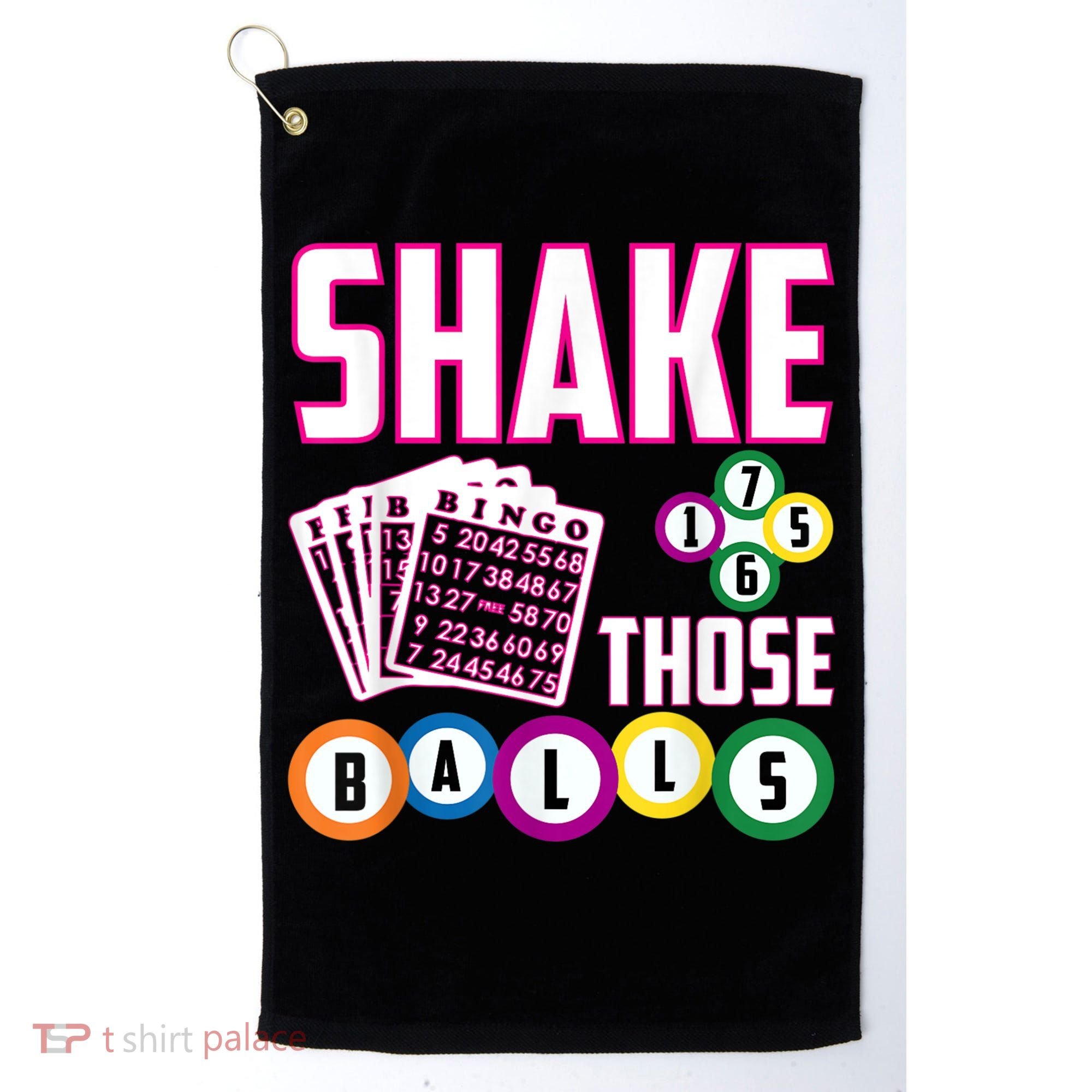 Shake Those Balls Funny Bingo Golf Towel