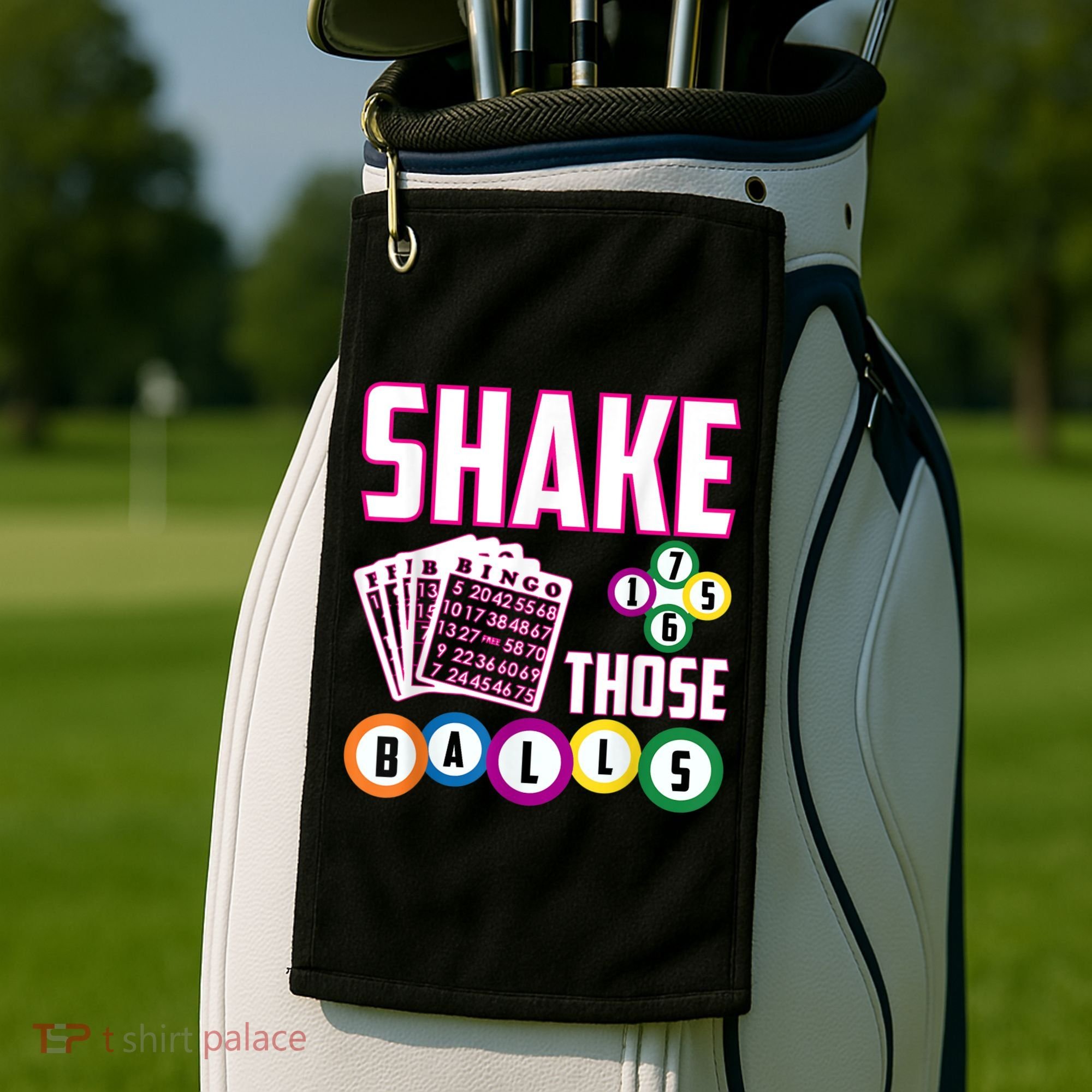 Shake Those Balls Funny Bingo Golf Towel