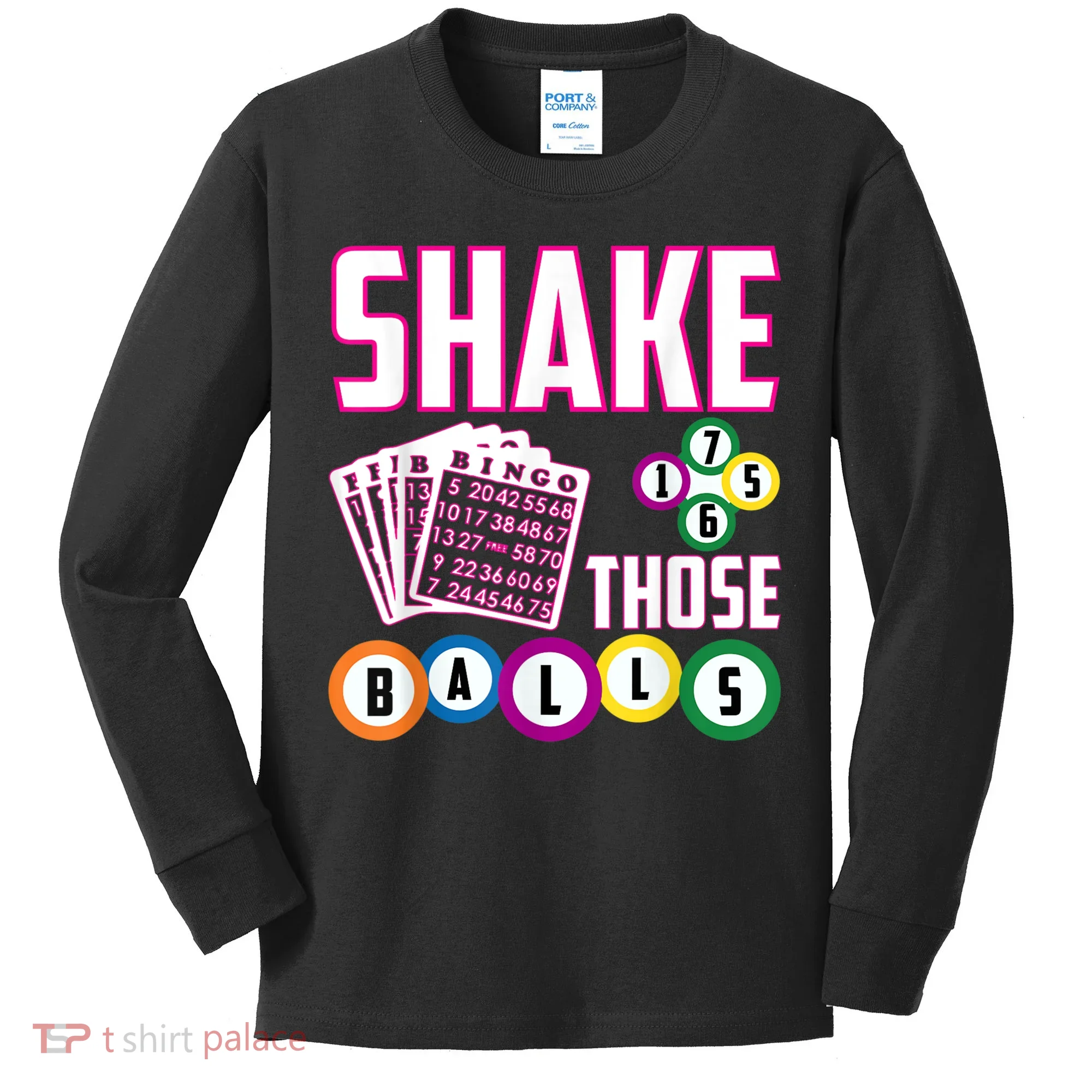 Shake Those Balls Funny Bingo Kids Long Sleeve Shirt