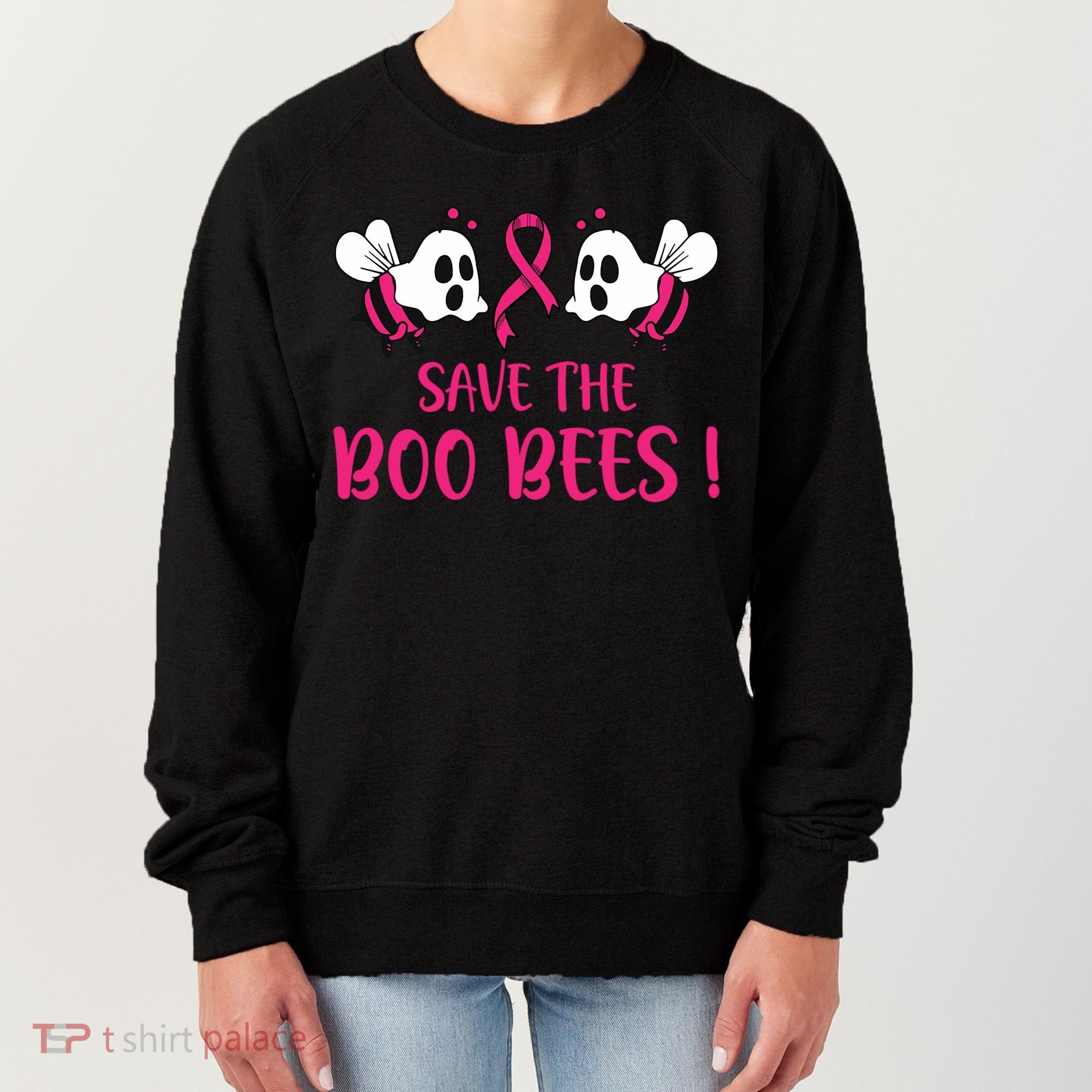 Save The Boobees Boo Bees Breast Cancer Halloween Gift Women's Sweatshirt