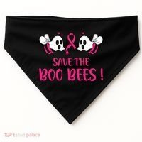 Save The Boobees Boo Bees Breast Cancer Halloween Gift USA-Made Doggie Bandana thumb 0