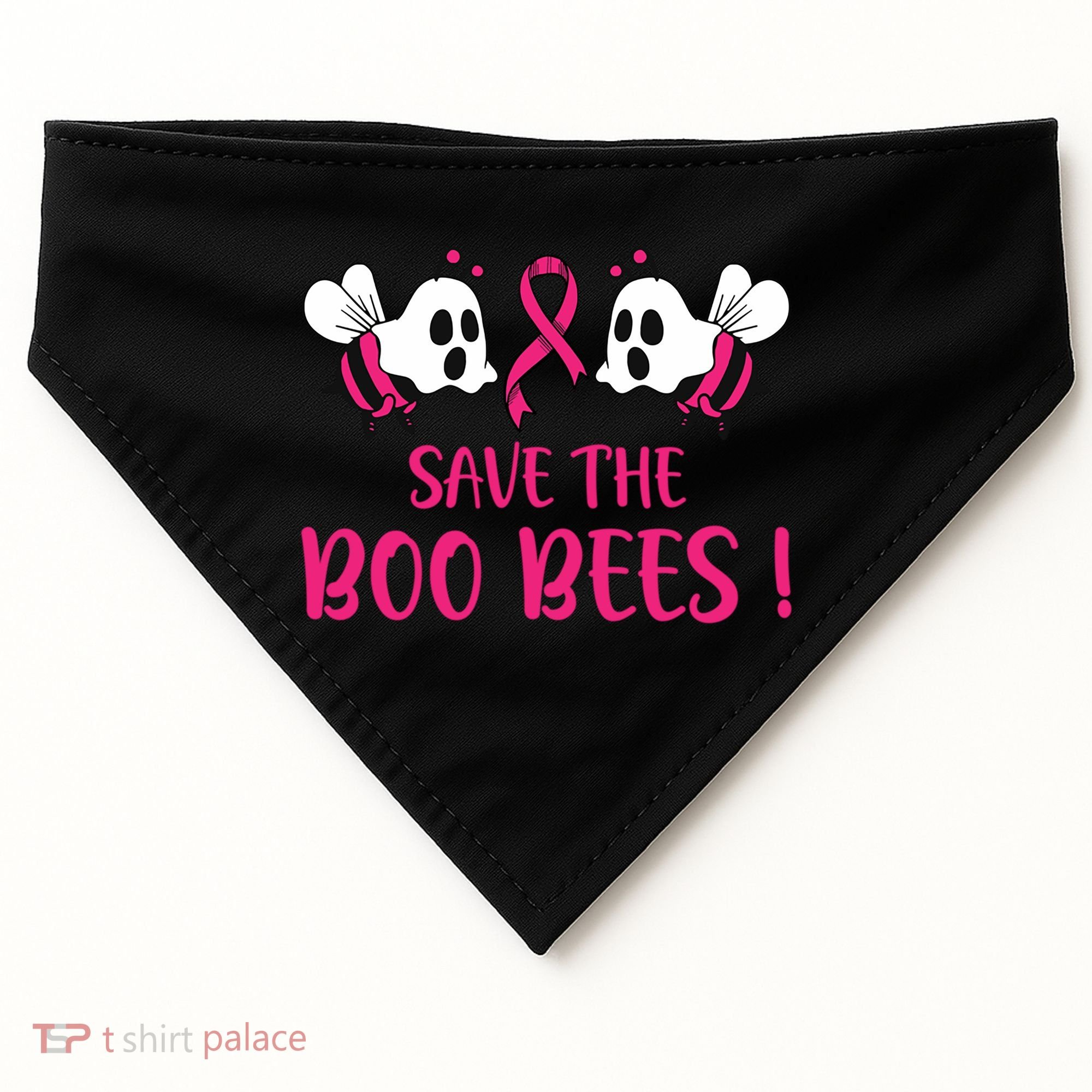 Save The Boobees Boo Bees Breast Cancer Halloween Gift USA-Made Doggie Bandana