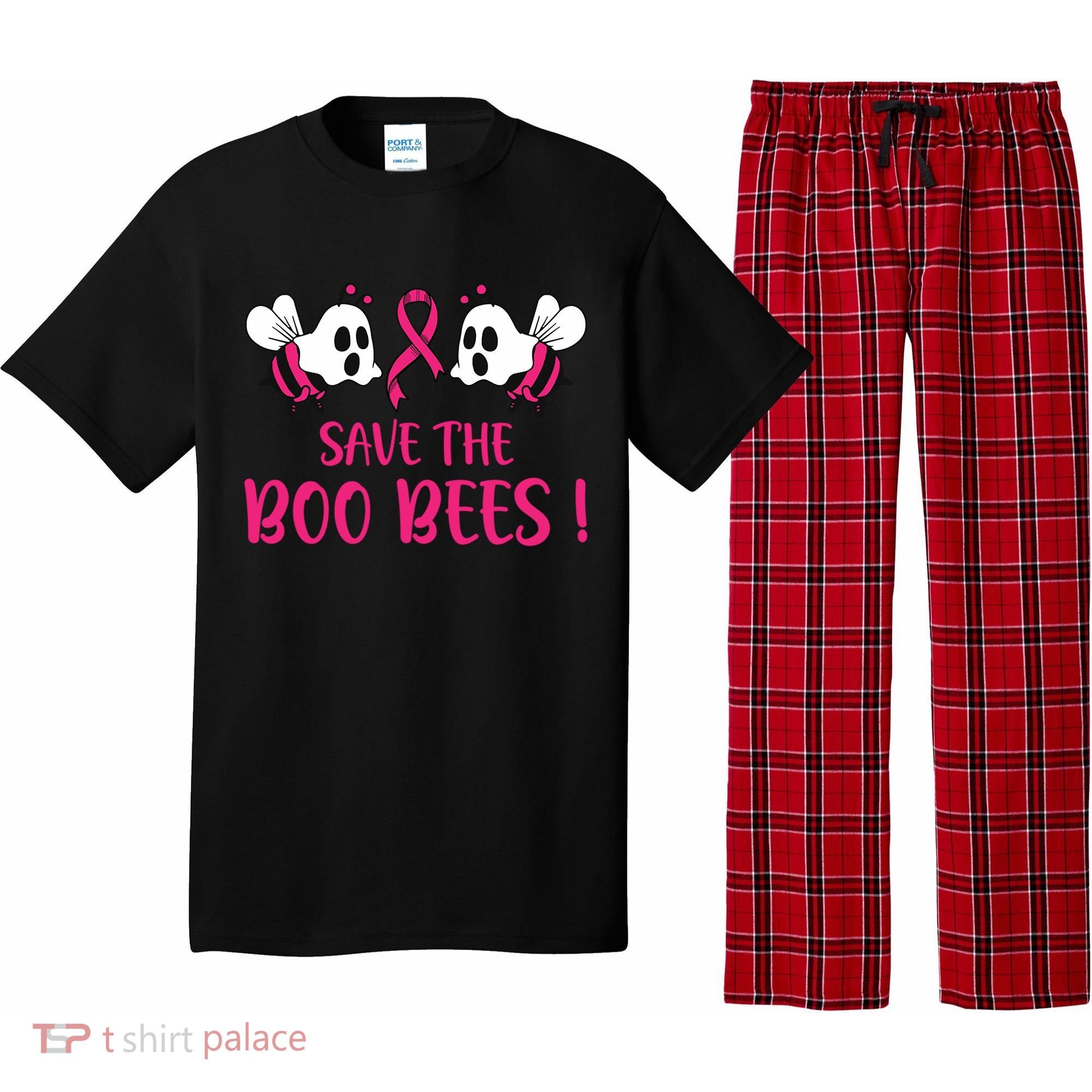 Save The Boobees Boo Bees Breast Cancer Halloween Gift Pajama Set