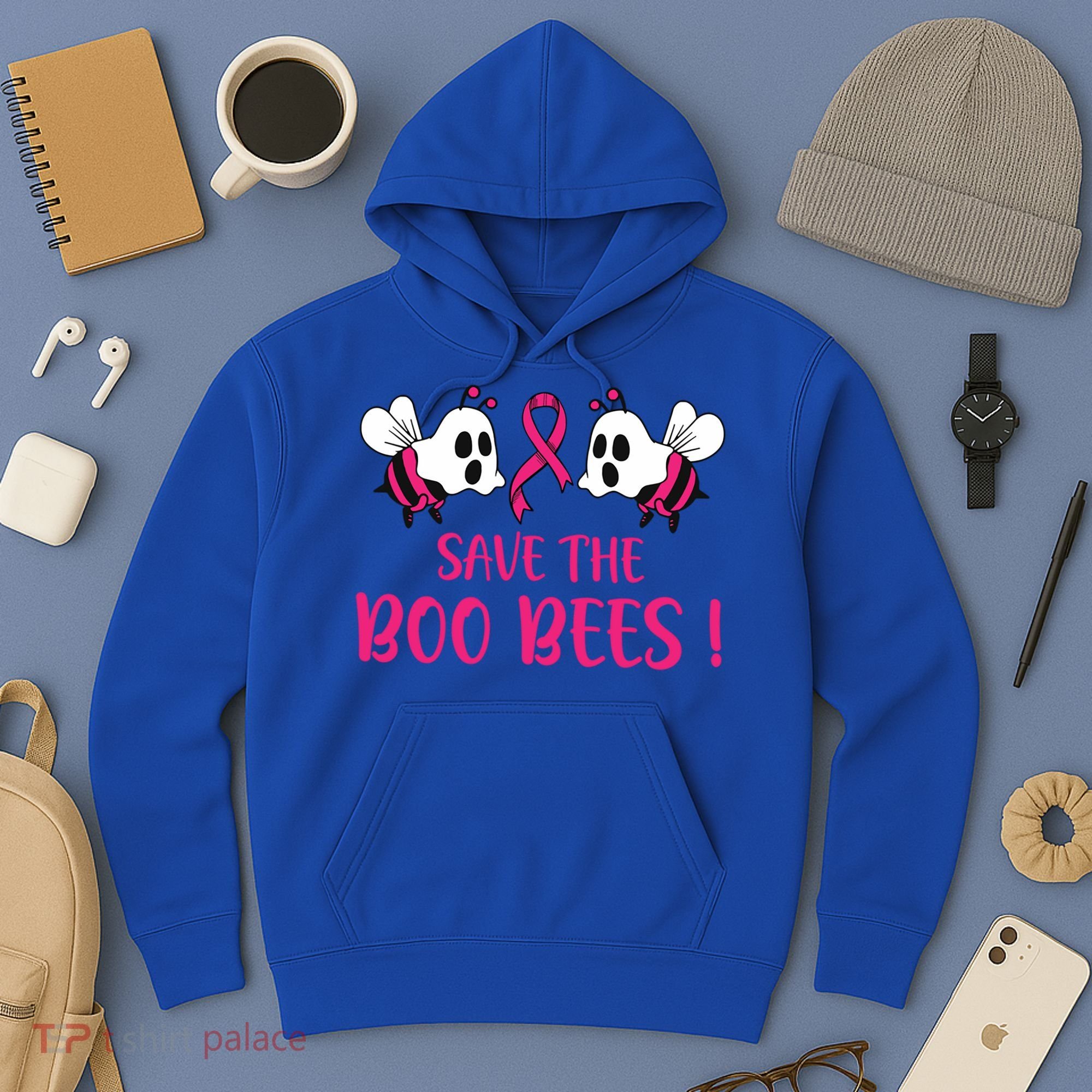 Save The Boobees Boo Bees Breast Cancer Halloween Gift Hoodie